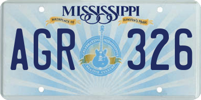 MS license plate AGR326