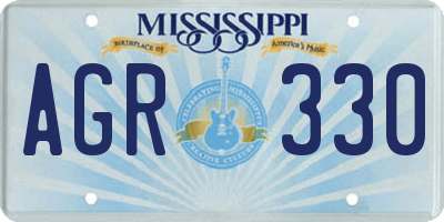 MS license plate AGR330