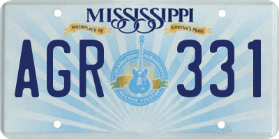 MS license plate AGR331