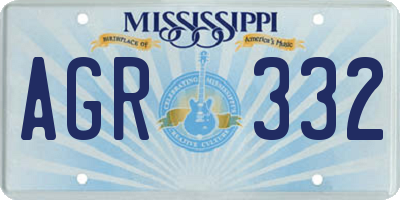 MS license plate AGR332