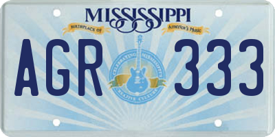 MS license plate AGR333