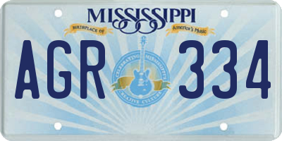 MS license plate AGR334
