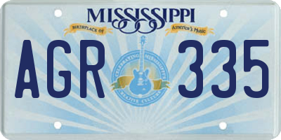 MS license plate AGR335