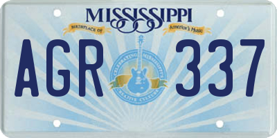 MS license plate AGR337