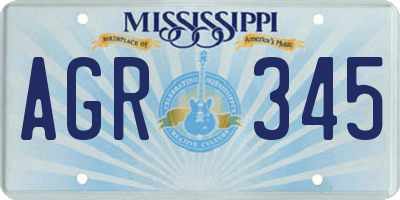 MS license plate AGR345