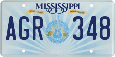 MS license plate AGR348