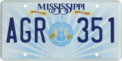 MS license plate AGR351