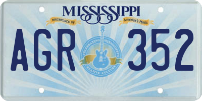 MS license plate AGR352