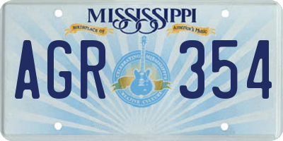 MS license plate AGR354