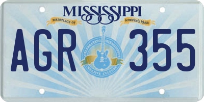 MS license plate AGR355