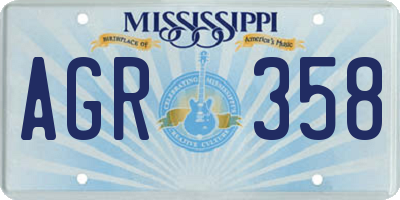 MS license plate AGR358