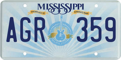 MS license plate AGR359