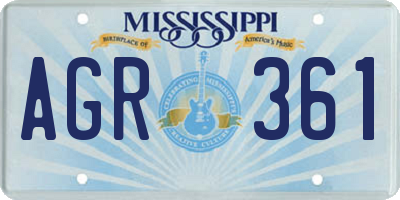 MS license plate AGR361