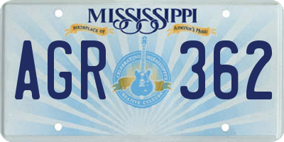 MS license plate AGR362