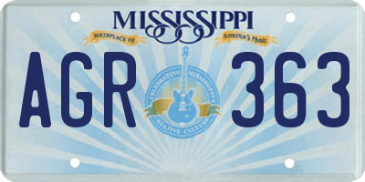 MS license plate AGR363