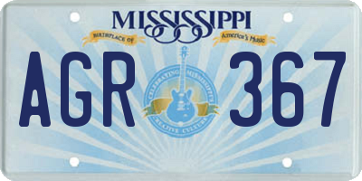 MS license plate AGR367