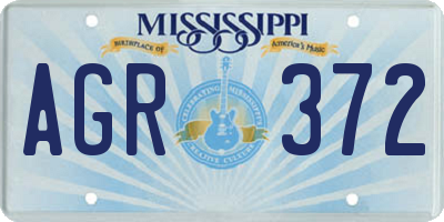 MS license plate AGR372