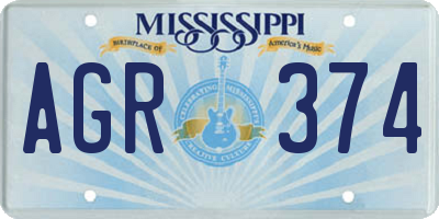 MS license plate AGR374