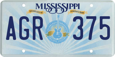 MS license plate AGR375