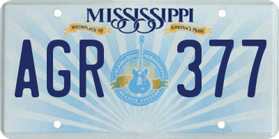 MS license plate AGR377