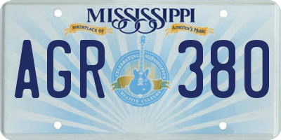 MS license plate AGR380