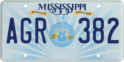 MS license plate AGR382