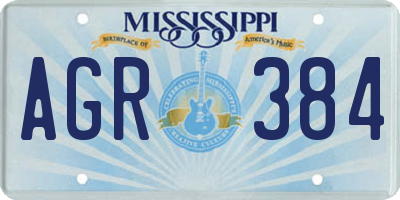 MS license plate AGR384