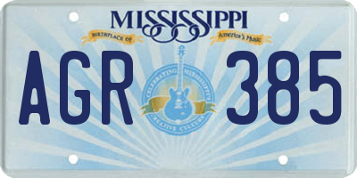 MS license plate AGR385
