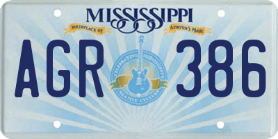 MS license plate AGR386