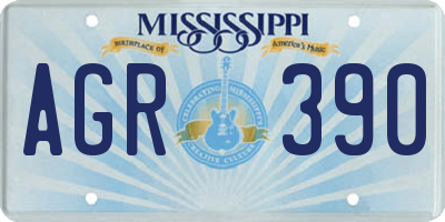 MS license plate AGR390