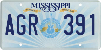 MS license plate AGR391