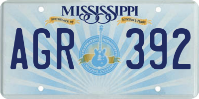 MS license plate AGR392