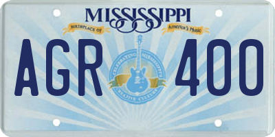 MS license plate AGR400