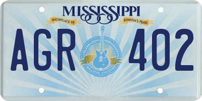 MS license plate AGR402