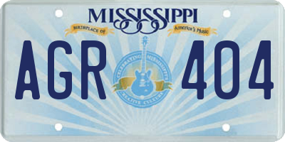 MS license plate AGR404