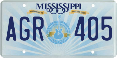 MS license plate AGR405