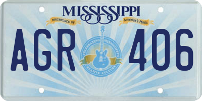 MS license plate AGR406