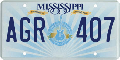 MS license plate AGR407