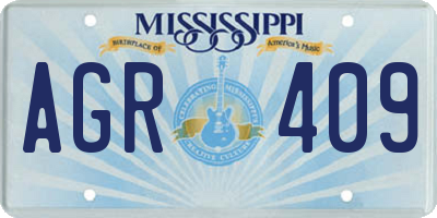 MS license plate AGR409