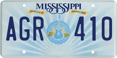 MS license plate AGR410