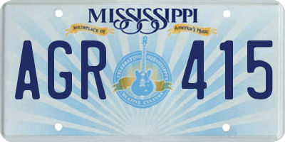 MS license plate AGR415
