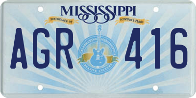 MS license plate AGR416
