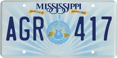 MS license plate AGR417