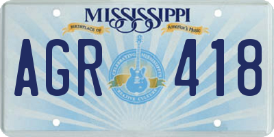 MS license plate AGR418
