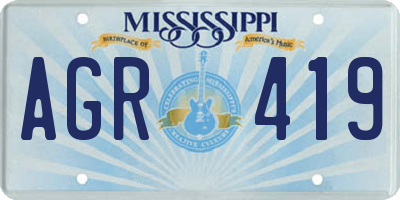 MS license plate AGR419
