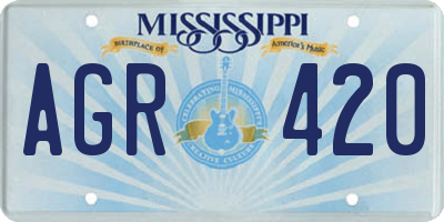 MS license plate AGR420