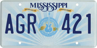 MS license plate AGR421