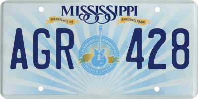 MS license plate AGR428