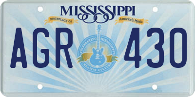 MS license plate AGR430