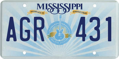 MS license plate AGR431